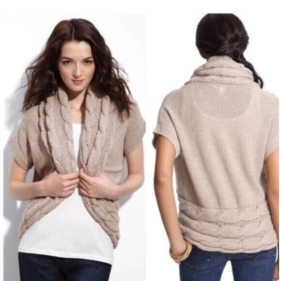 THEORY Baako Haven Gossip Girl Cashmere/Wool Chunky Knit Cardigan, Sz S - Picture 1 of 9
